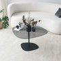 Hanah Home Soho Mesa de Centro de Cristal Templado Gris Oscuro y Negro